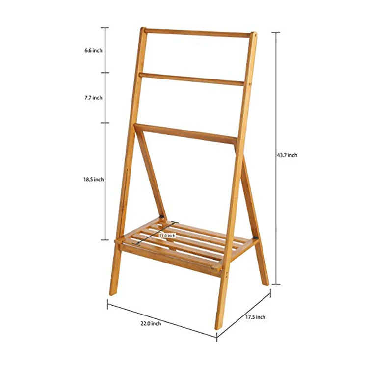 wood towel holder bathroom bamboo towel rack 4 Tier Bamboo Wooden Bathroom Shower Bath Towel Holder Rack