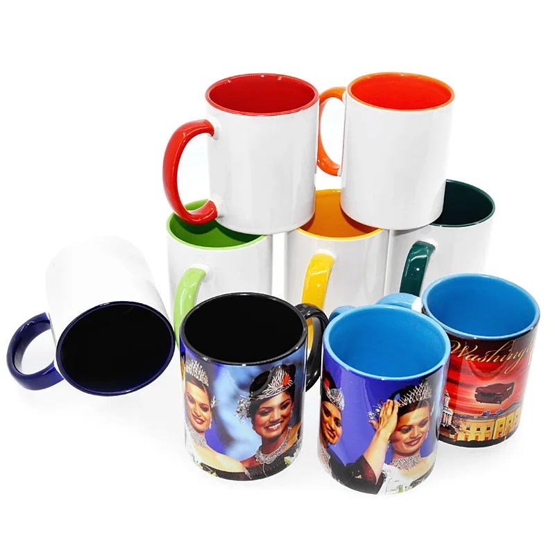  Sunmeta color mug 11oz handle solid inside mugs for
