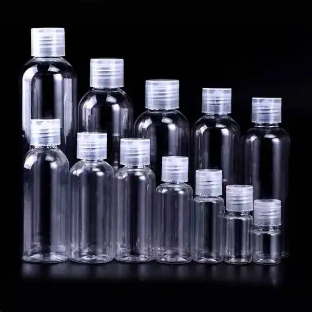 Hand Sanitizer Gel Bottle PET Plastic in Stock Portable Antibacterial Clear 50ml Transparent Flip Top Body Industrial Surface