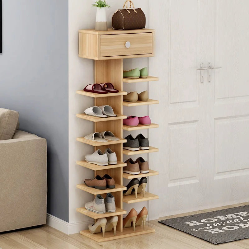 
Simple Multi-Tier Shoe Rack Storage Wooden Stackable Shoe Shelf Storage Organizer For Entryway,Hallway and Closet 