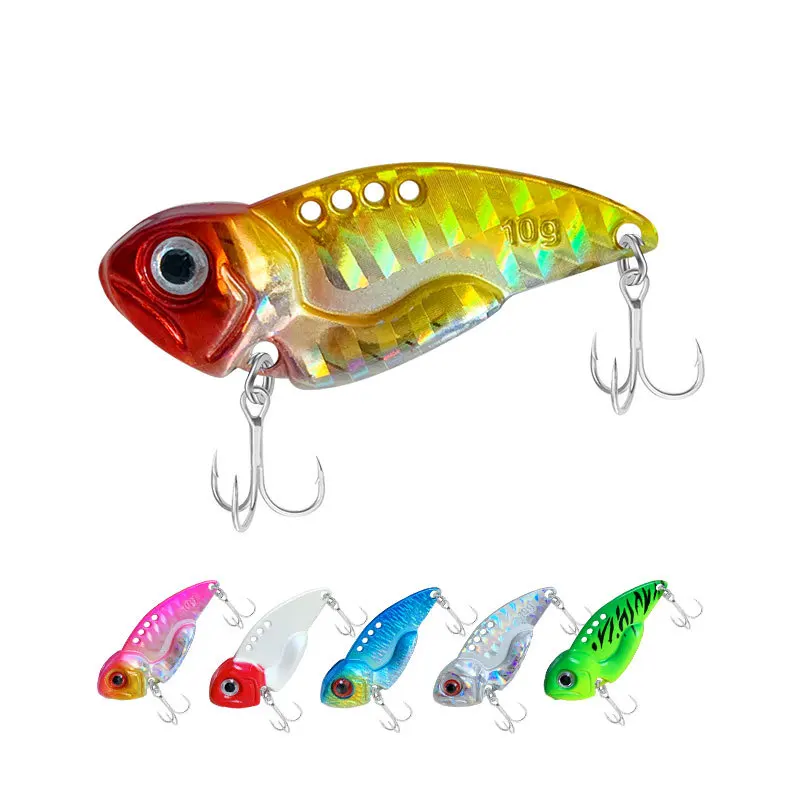 OEM 7g 10g 12g 15g Article De Peche Hot Sale 3D Eyes Metal Hard Vibration Vib Blade Lure Blade Hardbait