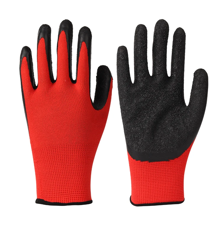 Industrial Grip Heavy Duty Safety Hand Latex Wholesale Construction Rubber Gardening Work Gloves Men Latex Gloves