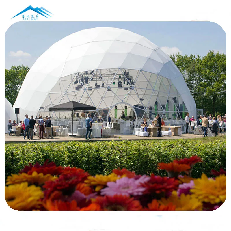 Easy to disassemble for large events geodesic dome tent with good quality