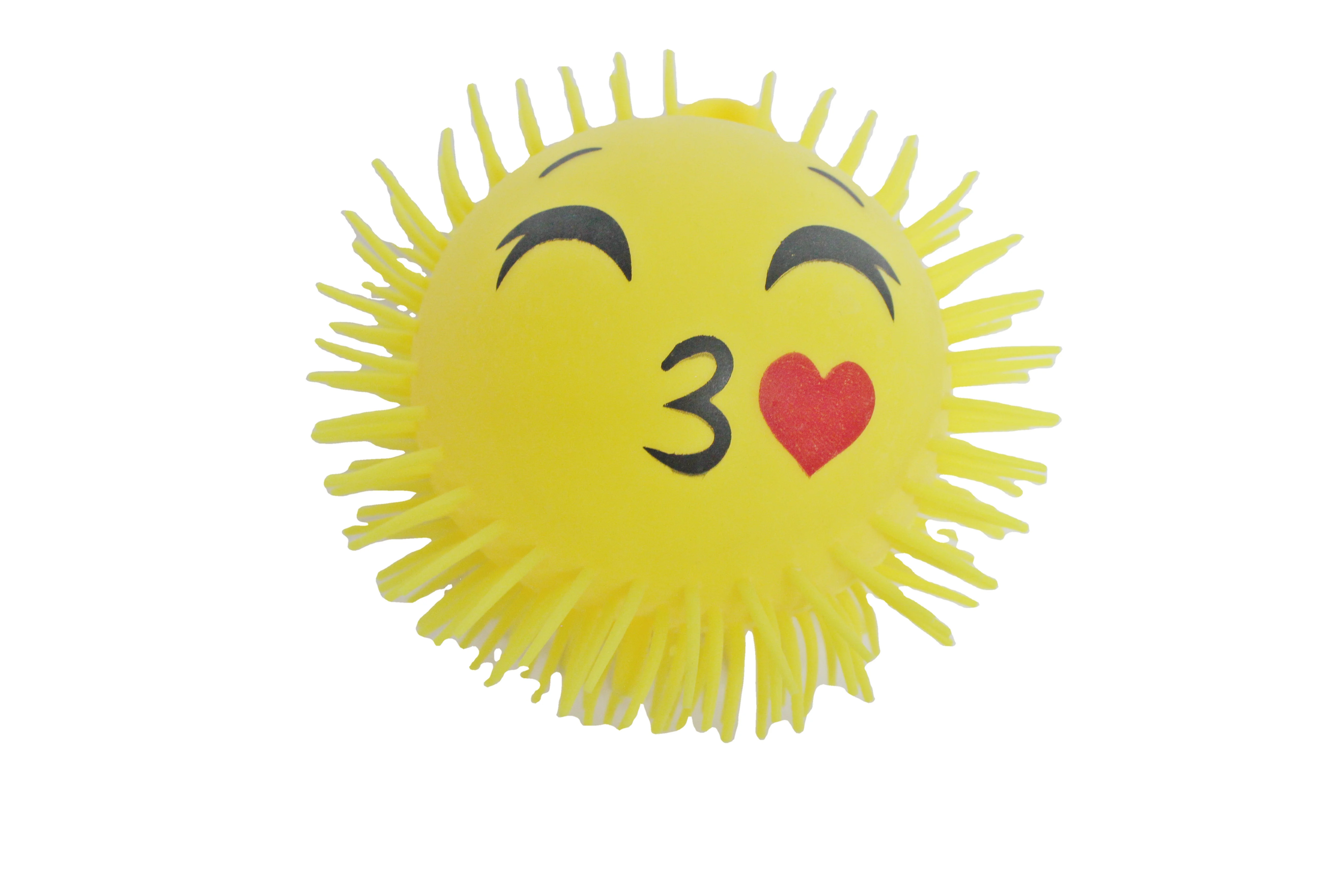 Light up colorful smiling face TPR ball toy Puffer ball toy Spike ball