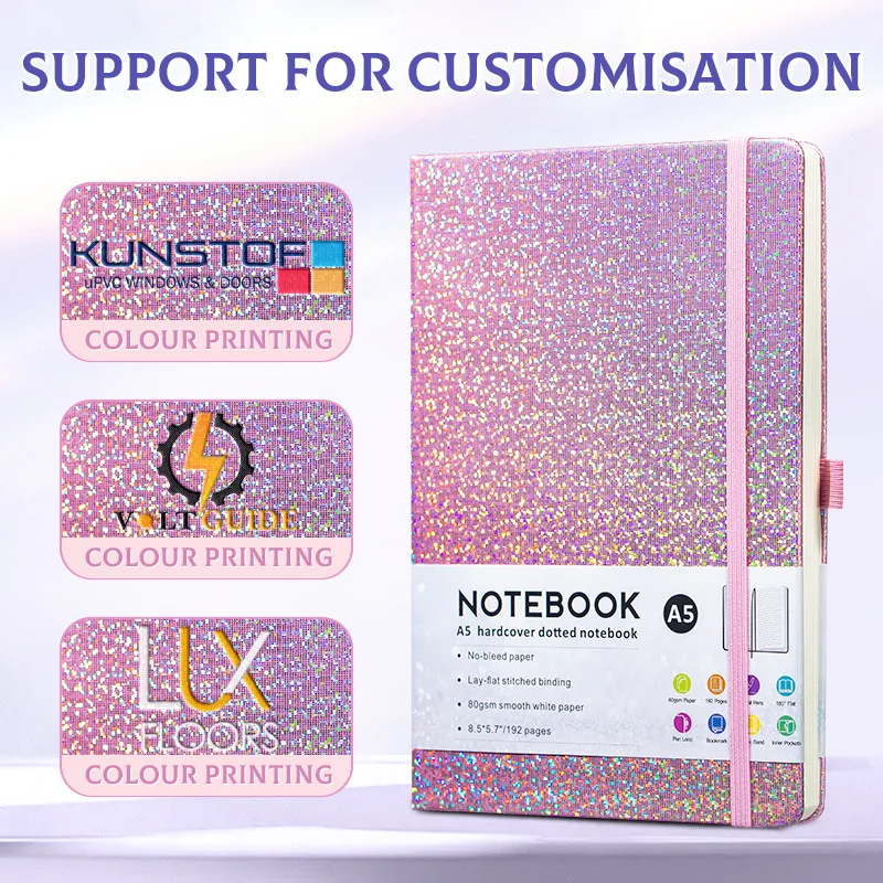 LABON Starry Sky Pu Leather Notebook With Elastic Closure And Pen Loop Business Office Journal