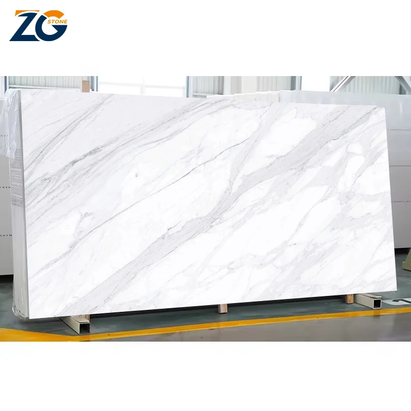 ZGSTONE Carrara White Luxurious Interior Decoration White Marble Floor Tile White Stairs Marble Slabs Bathroom Tile