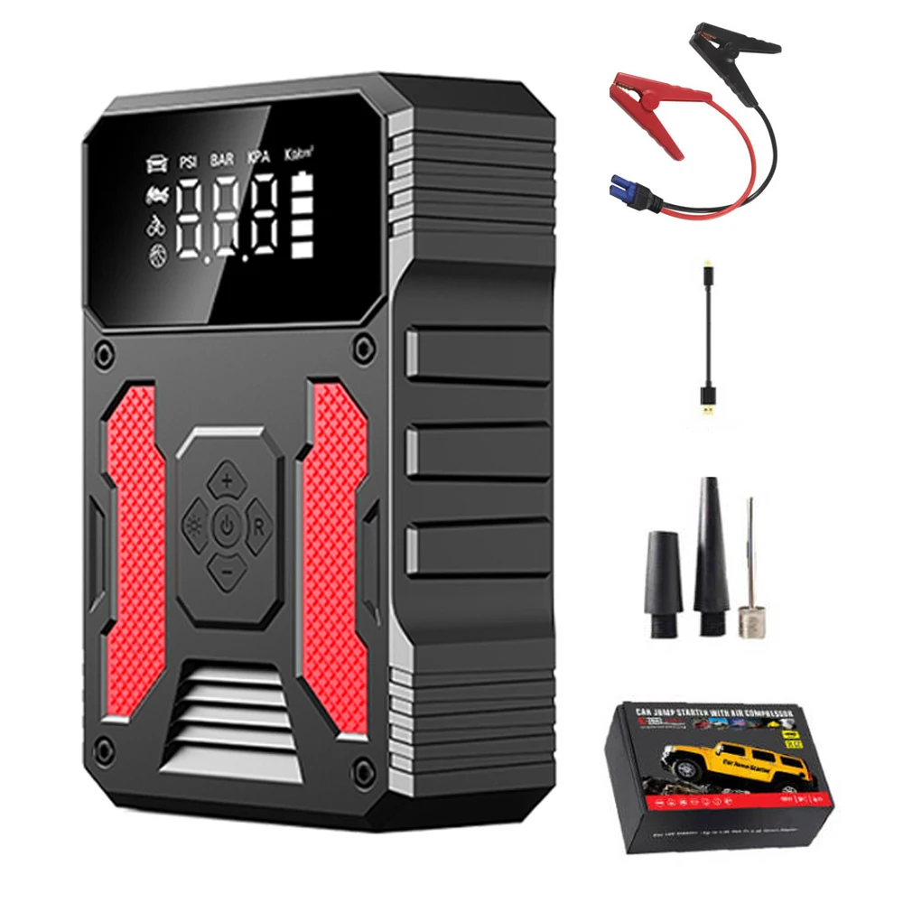 4 In 1 1000A Portable Compressor Air Pump 12V Battery Powerbank Power Bank Car Jump Starter