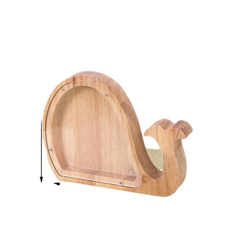 Wooden Clear Piggy Bank for Boys Girls Kids Unbreakable Wood Money Bank