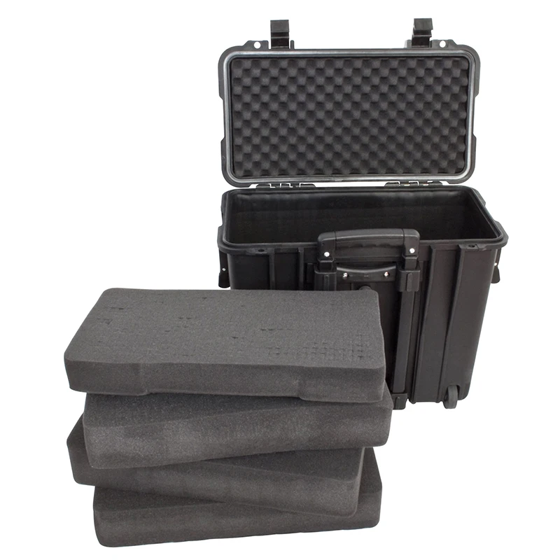 GD5016 hard plastic water proof drone case shock proof camera equipment instrument rolling tool box with foam