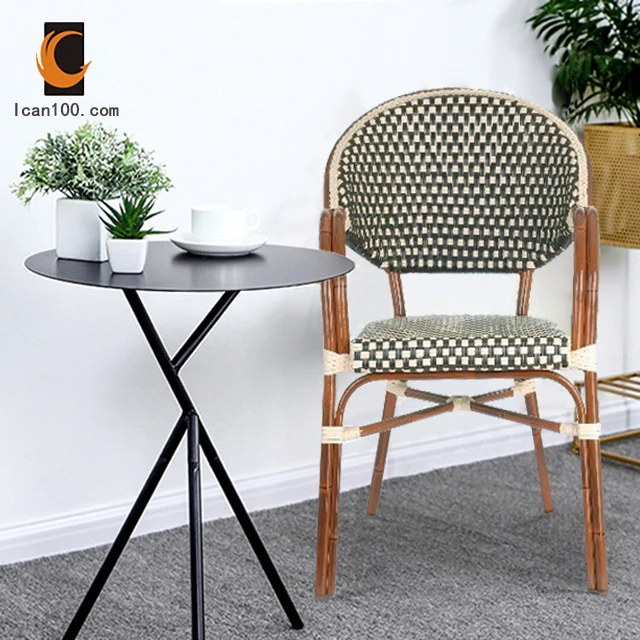 Modern Design Nordic Arm Wicker Bamboo Bistro Chair Dinning Chairs Dining Chair