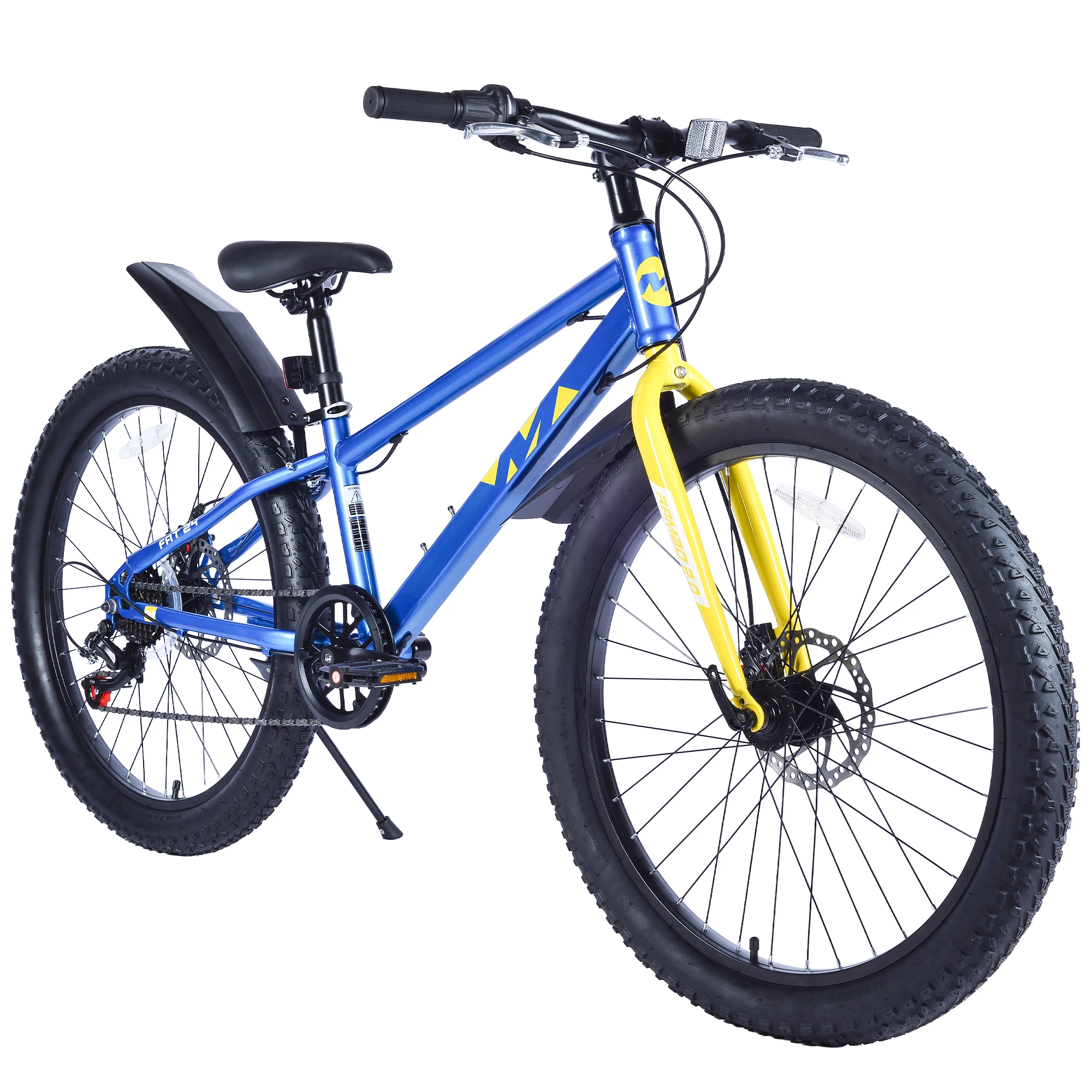 ZUKKA 24 inch Custom Fat Tire MTB Builds For Snow And Sand With Steel Frame And Disc Brake Blue Color