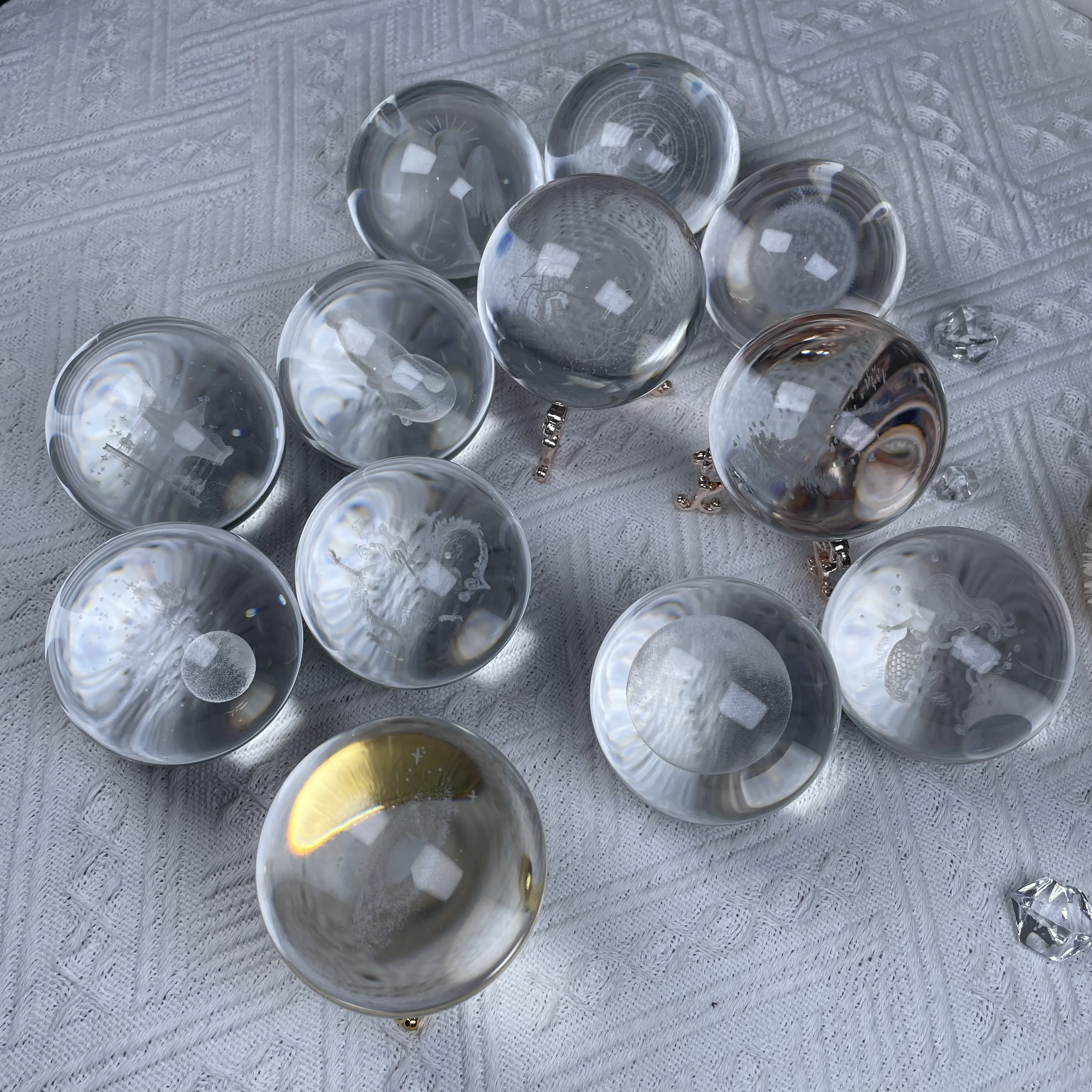 Christmas Decoration 60mm Glass Ball Milky Way Galaxy 3d laser engraving k9 Crystal ball for souvenir gifts