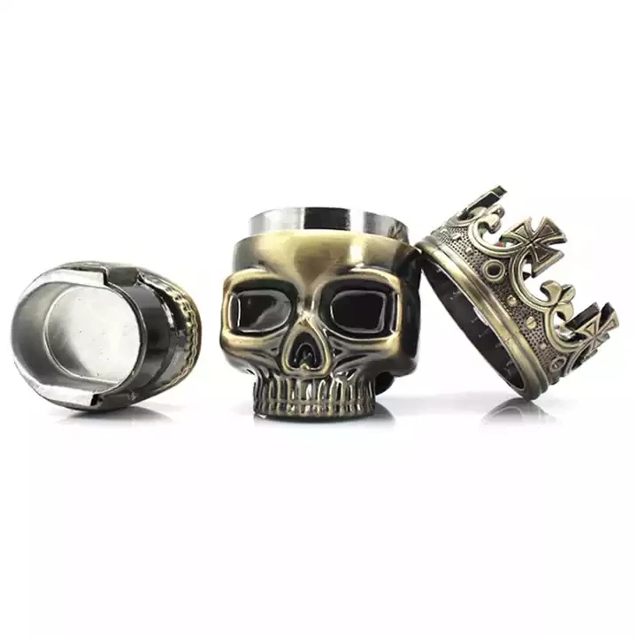 Оптовая продажа, бронзовый цинковый мельница для специй, табака, трав, курительные аксессуары, Металлическая корона, мельница для табака