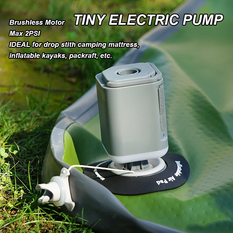 Neokudo Electric Air Pump Efficient Mini Brushless 4000mAh Battery Tiny Pump Inflatable fishing kayak Camping TENT Mattress