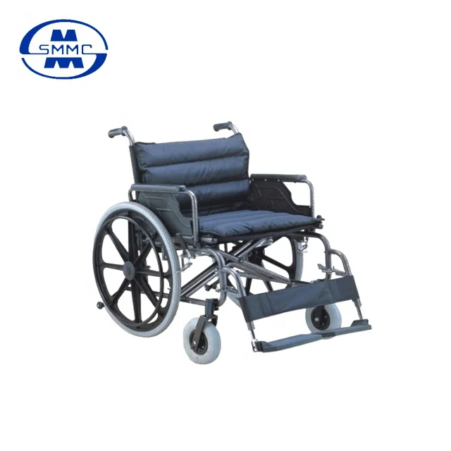 
2020 New design wholesale fashion 22 inch wide seat powder coating manual steel wheelchair for fatty people 