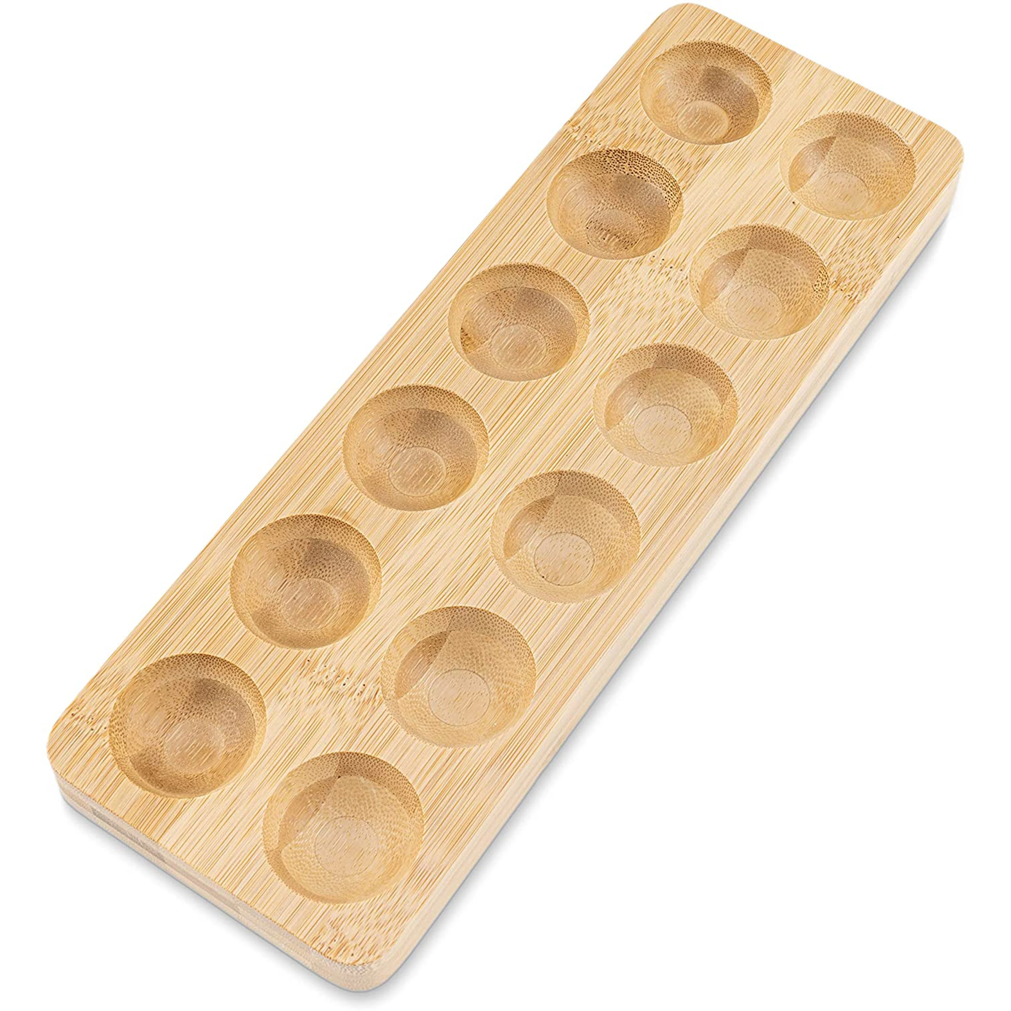 Деревянный бамбуковый поднос для яиц, вмещает 12 яиц на столешнице или холодильнике