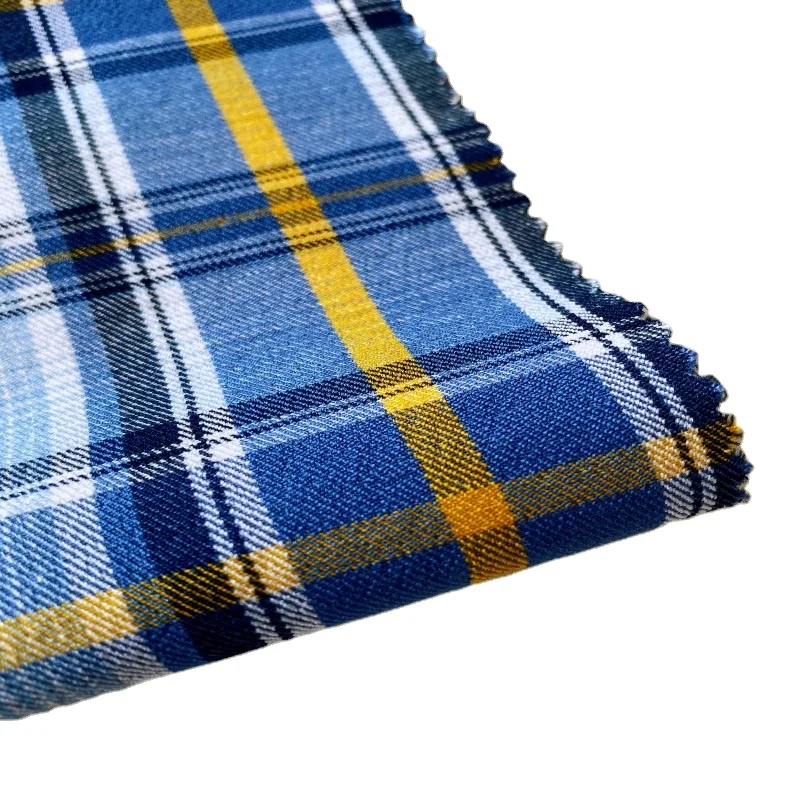 Sunplustex plaid polyester rayon spandex pants and leggings fabric New warp elastic fabric twill yarn dyeing machine check