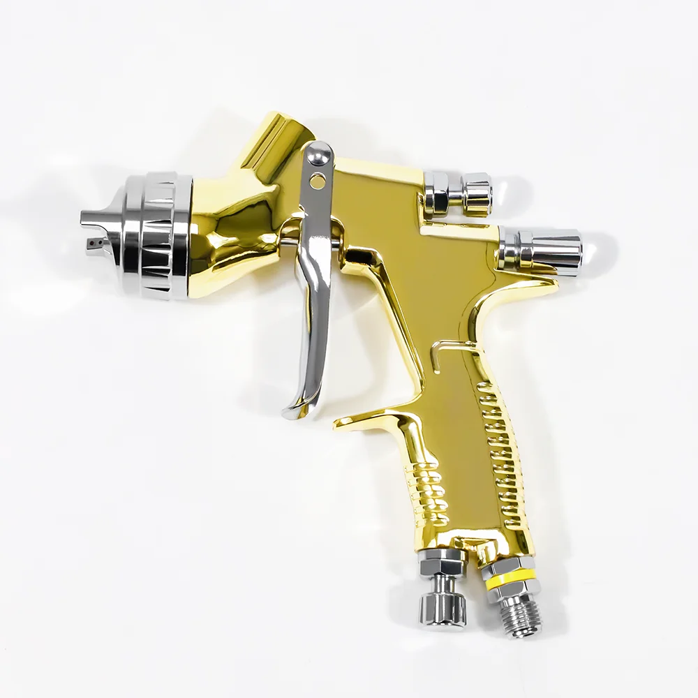 Competitive Price HVLP Gold Spray Gun-1.3mm Nozzle Spray Gun 600ml Capacity Paint Cup Pneumatic Painting&Automotive Painting.