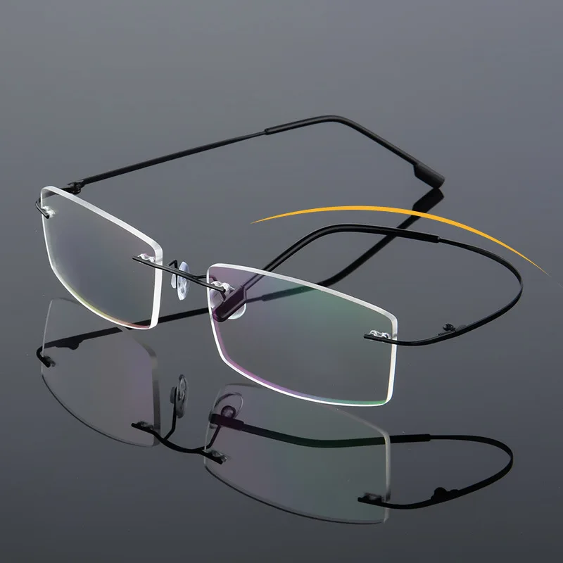 
new fashion product for 2021 optic glasses frame reading glasses alloy rimless flexible titanium myopia eyeglasses frame glasses 