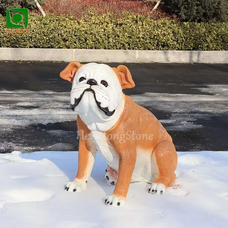 Decorative Life Size Fiberglass Dog Statue Resin Small Animal Statue