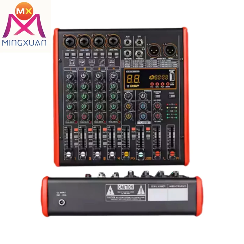 4 Channel audio digital mixers Professional Amplifier Mixer Home DJ Karaoke Computer