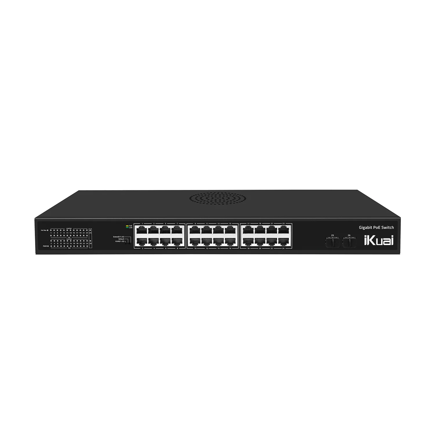 Factory ODM/OEM IK-J3126H 24 port industrial ethernet network switch poe gigabit Unmanaged Gigabit POE Switch 24 port  core sfp