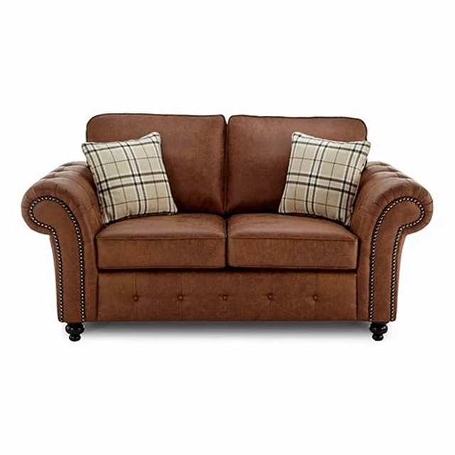 
Living room leather sofa furniture modern brown leather sofa 