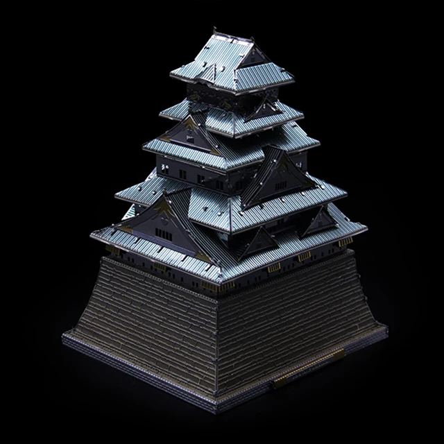 Colorful Osaka Castle Japan 3D DIY Metal Model Puzzle Miniature Scale Building Kits Toy Adult Hobby Science Creative Academia