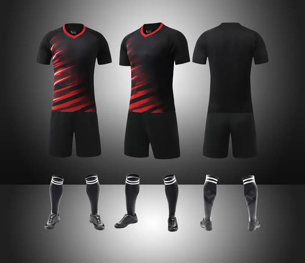 High Quality Team Club Soccer Uniforms Football Shirts Two Piece Men Shorts Set Custom Sublimation Soccer Jersey Set Kids