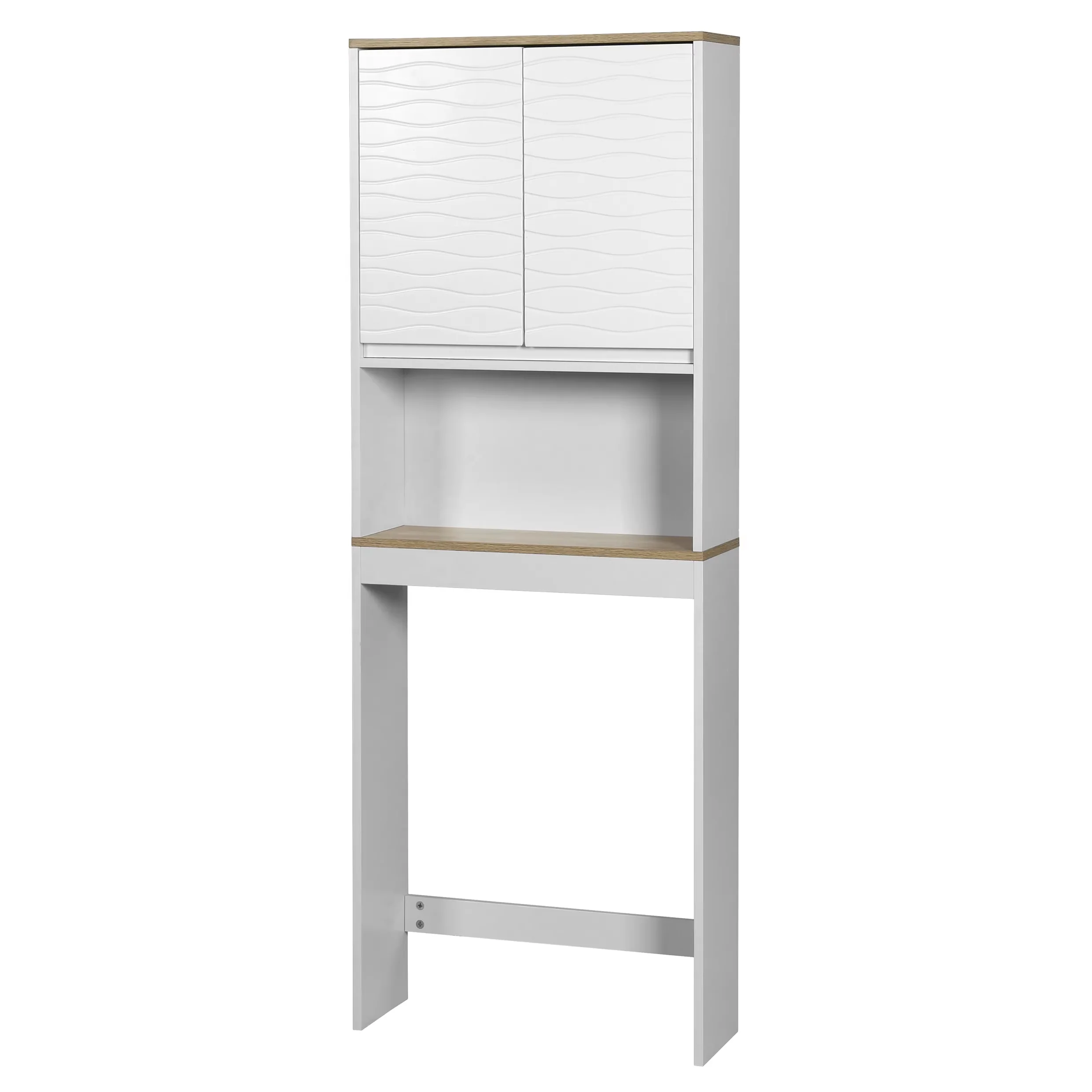 Modern 2-Door MDF Wooden Bathroom Vanity Cabinet under Sink Water Ripple Organizer Storage Furniture for Hotels