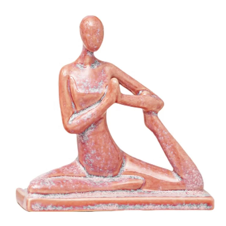 Nordic Abstract Art Ceramic Yoga Pose Figurines For Interior Aesthetic Decor Desk Accessories Living Room Tabletop Decoration