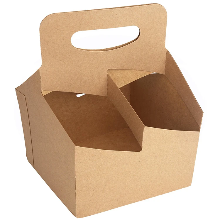 Kraft Beverage Paper Coffee Carrier Cup Holder