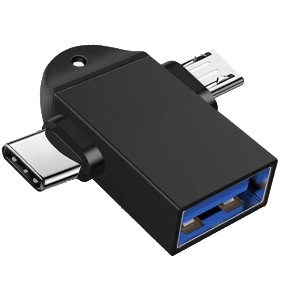  Адаптер OTG 2 в 1 с USB 3 0 «Мама» на Micro «папа» и C из алюминиевого сплава Переходник