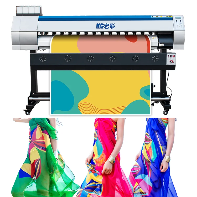 Digital textile heat transfer machine with xp600 I3200 printhead roll to roll large format sublimation printer