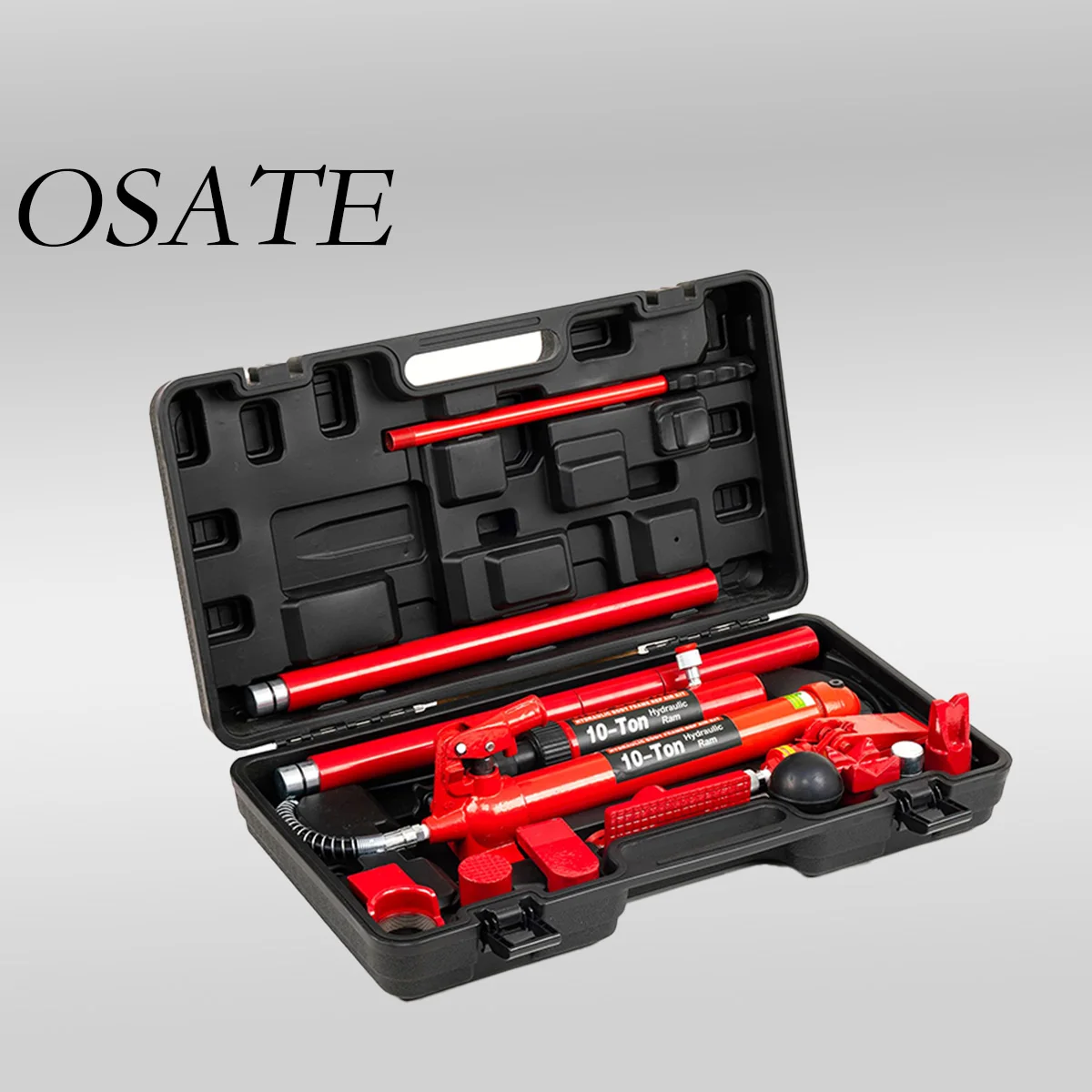 OSATE Auto Body Repair Kit 10T Portable Hydraulic Porta Power Jack with Storage Case for Workshop