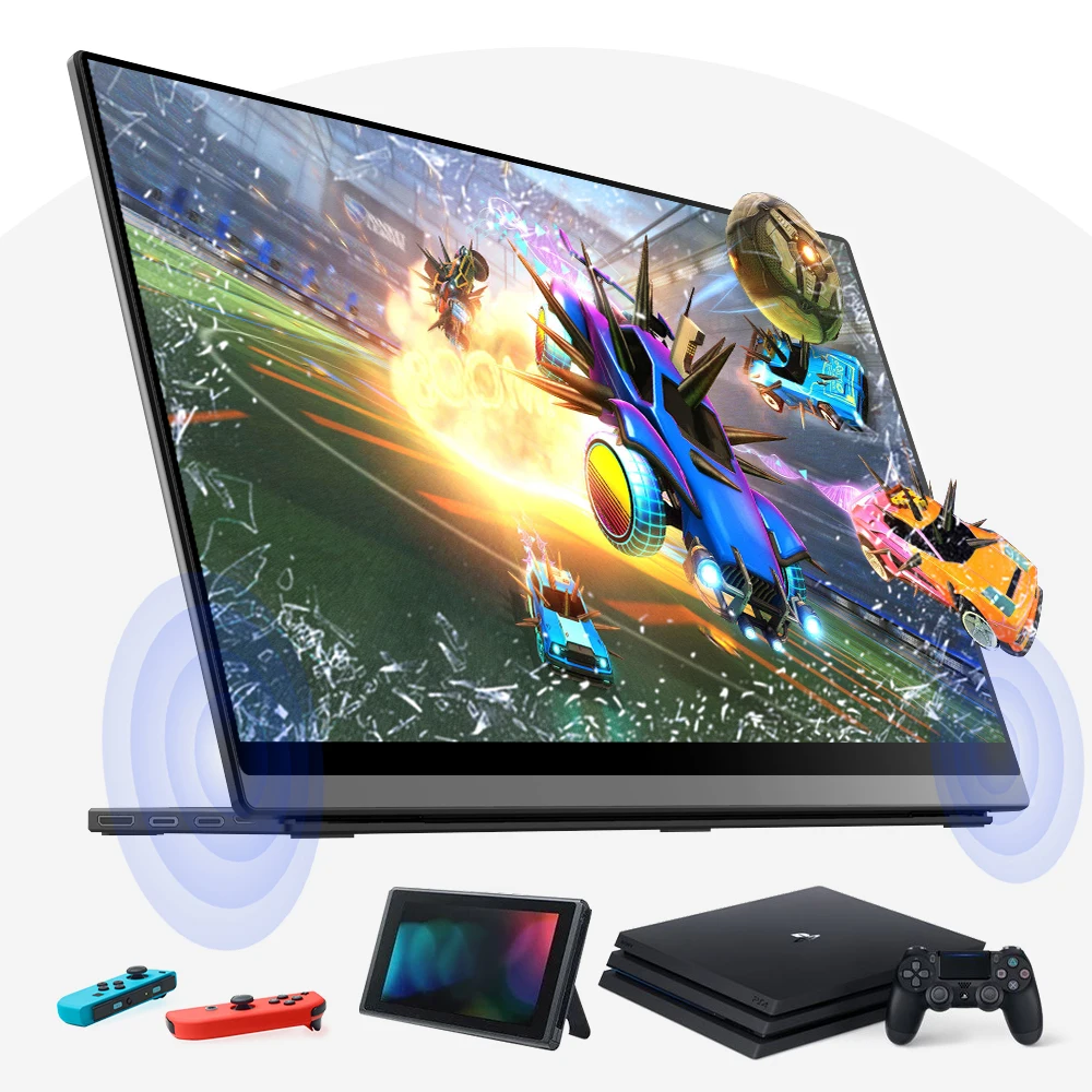 Портативный монитор-15 6 дюйма с разрешением 4K сенсорным экраном 3840x2160 авто-вращения FreeSync выполненные USB-C экрана вашего компьютера цвет