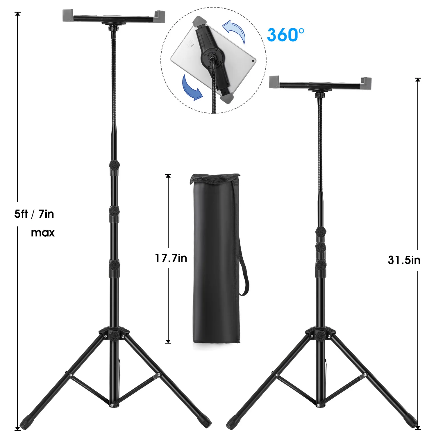 Amazon hot sale laptop tablet tripod floor stand for ipad mini 7 14.5inch