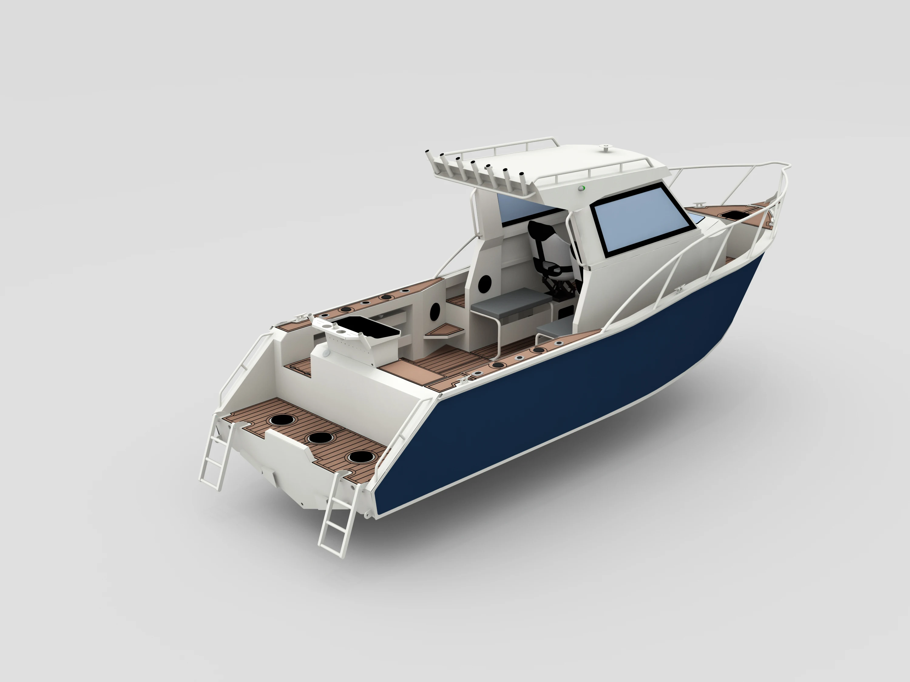 7.5m 25ft Aluminum outboard Saltwater fishing open cabin boat for sale