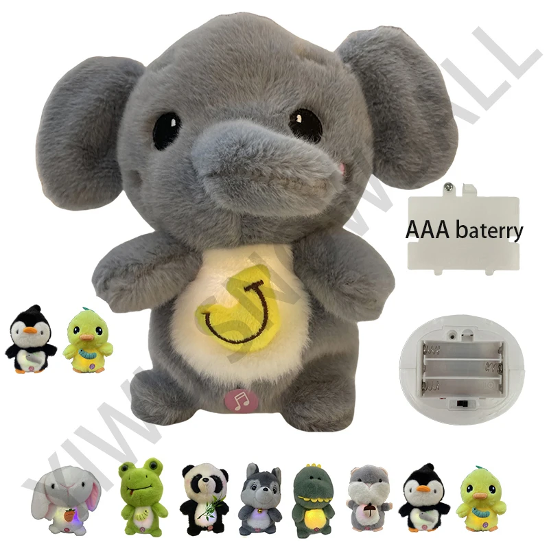 High Quality Soft Kawaii Educational Talking Singing Musical Elephant Stuffed Animal Elephant Plush Electronic Toy Gift For Kid