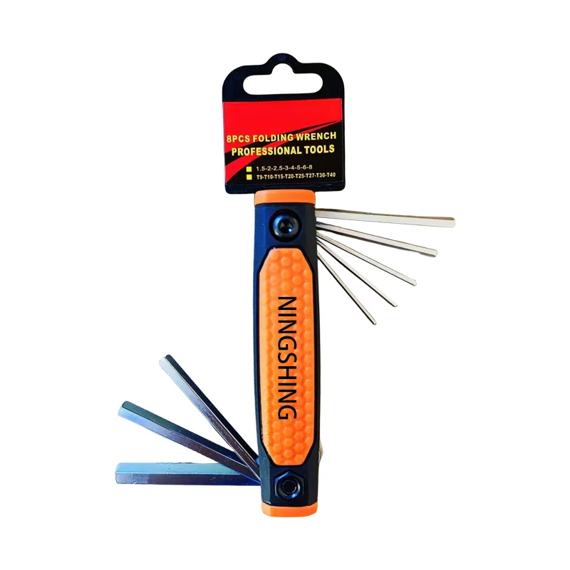 2024 new arrival hand tool portable set wrench  multi folding hex allen key wrench