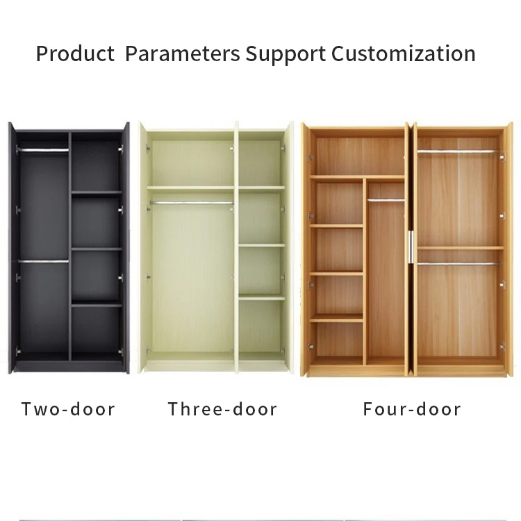Best Selling Premium Quality Wooden Covered Drawer Wardrobe Hanging Clothes Cabinet Modern 2 Door Wardrobe