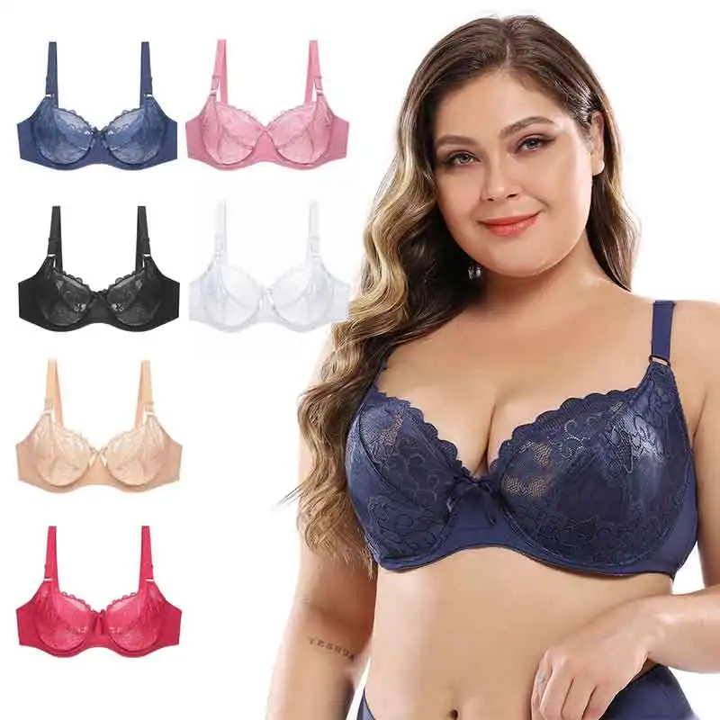 Factory Wholesale Big Size Assorted Lace Bra Cheap Plus Size Minimiser Bra