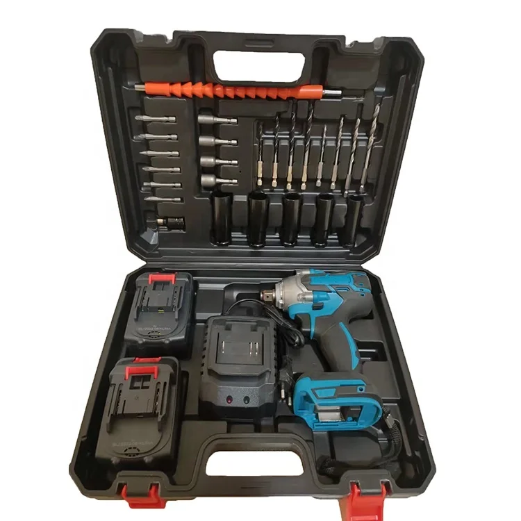 Cordless Impact Wrench Kit Brushless Drill 1/2 Quick Chuck Torque Fast Charger Battery electric Impact Kit Accessories