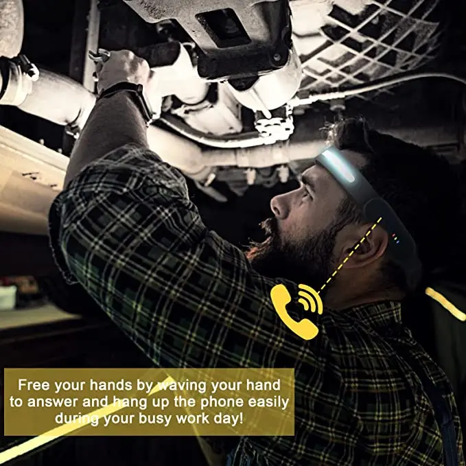 NEW Motion Sensor Wide Beam Bright LED Headlamp red light Rechargeable with music Function