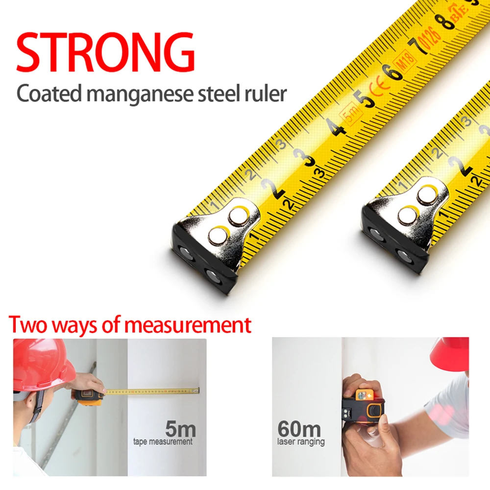 SNDWAY Новый Лазерный Дальномер лента дальномер Многофункциональный самоблокирующийся ручной инструмент устройства SW-TM60