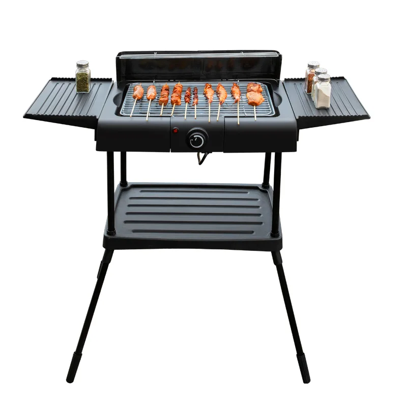 Two Side Table Outdoor Garden Large Barrel Shape Barbeque Grill for Picnic customizable Charcoal Bbq Smoker Barbecue Grill