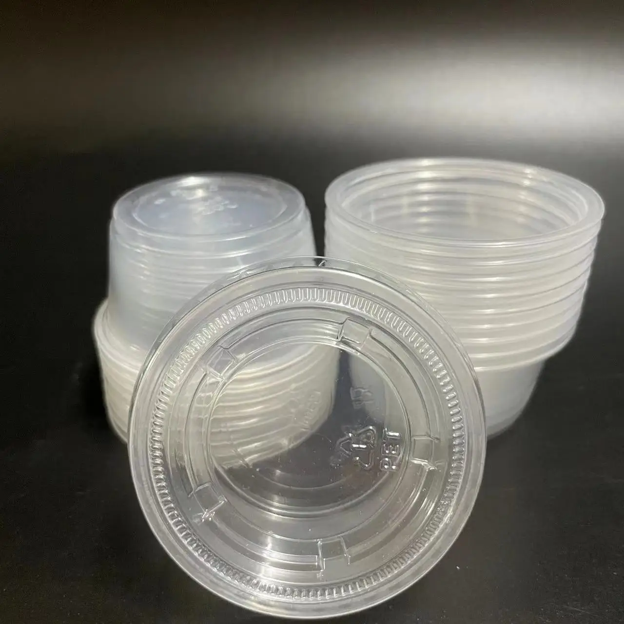 SP2323 Customized transparent plastic mini cup with lid pudding plastic cups disposable jelly plastic cup