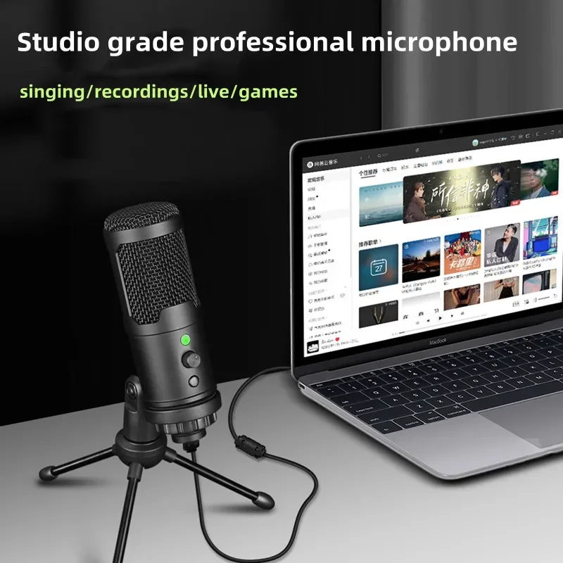 Wholesale Portable Desktop USB Condenser Noise Cancelling Computer Microphone Studio Gaming Recording Mic For Pc With Mic Stand