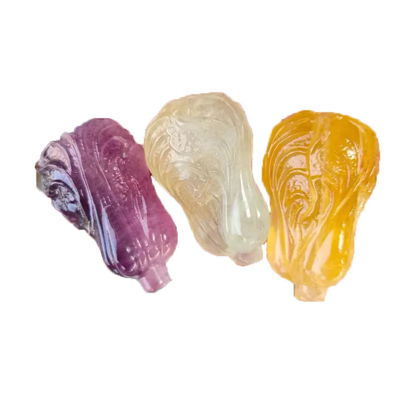 Selling new natural fluorite cabbage carved natural crystal accessories for gifts