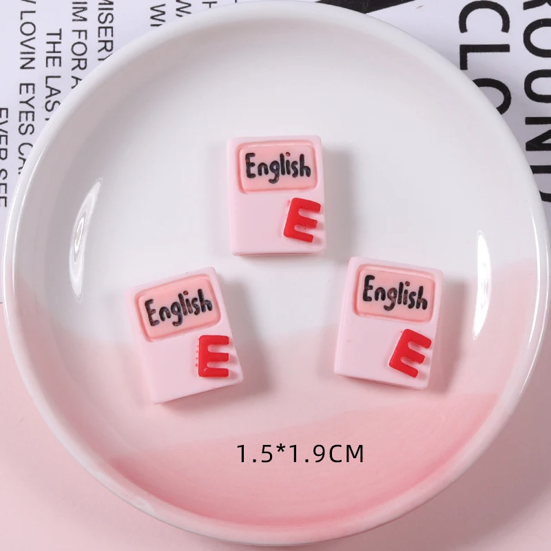 Kawaii Flat Back Resin Charms Fun Scissors Book Pen Resin Accessories for Mobile Phone Shell Decoration